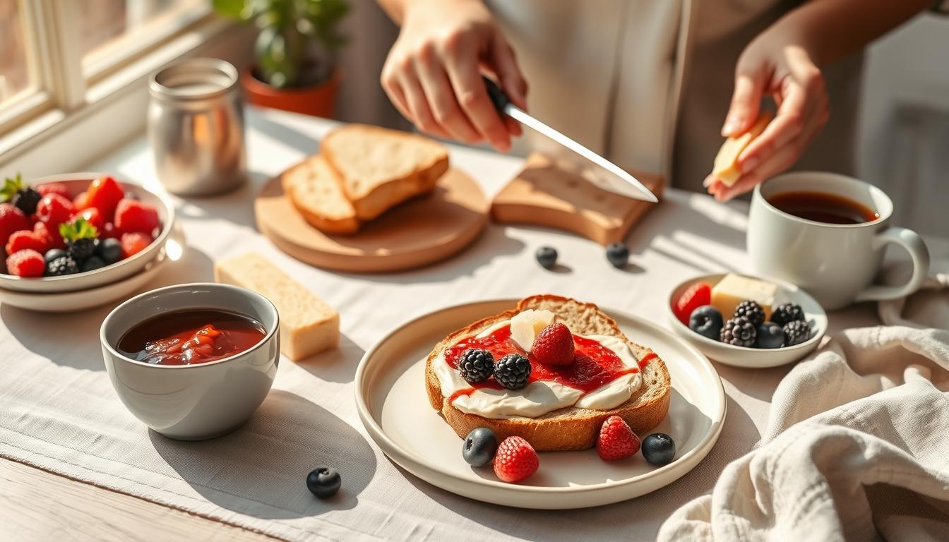 Measured baking ingredients prepared on a counter