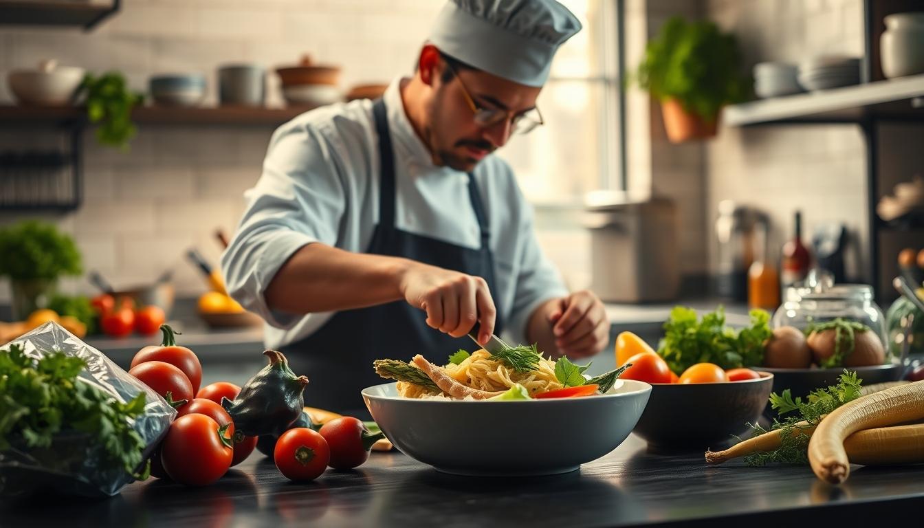 Seasonal meal prepared in a home kitchen